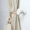 2 porte embrasses rideau bois de hêtre blanc mat L.52mm Mobois