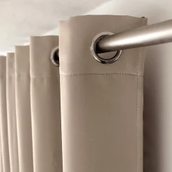 2 rideaux occultant à œillets, beige naturel, 140x240cm, 100% polyester, collection Réglisse, CMADECO