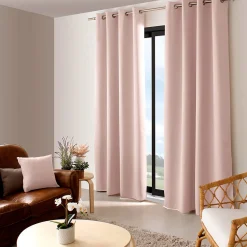 2 rideaux occultant à œillets, vieux rose, 140x240cm, 100% polyester, collection Réglisse, CMADECO