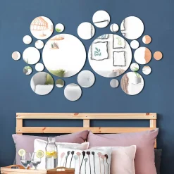 26 stickers miroirs ronds - Autocollants stickers adhésifs effet miroir