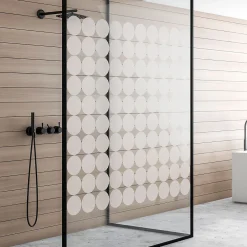 50 stickers occultants ronds pour vitre et porte de douche 50 x 100 cm -50 stickers ronds 10X10 cm
