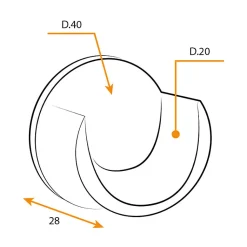 2 Supports Blanc pour Tringle à Rideaux, Mural, Diamètre 20, Saillie 28, Support U