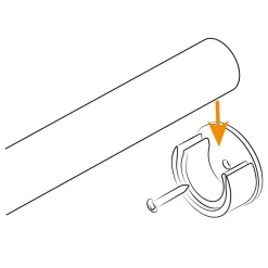 2 Supports Blanc pour Tringle à Rideaux, Mural, Diamètre 20, Saillie 28, Support U