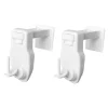 2 Supports Clic, Sans Perçage, pour Tringle à Rideau et Voilage, Blanc Mat, Crochets Modulables