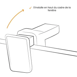 2 Supports Clic, Sans Perçage, pour Tringle à  Rideau et Voilage, Transparent, Crochets Modulables
