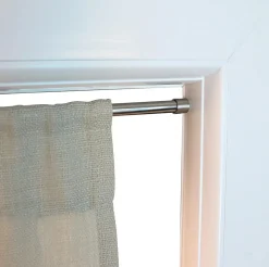2 Tringles à Rideaux, Sans Perçage, par Pression, Nickel, Extensible 50-80 cm