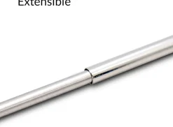 2 Tringles à Rideaux, Sans Perçage, par Pression, Nickel, Extensible 50-80 cm