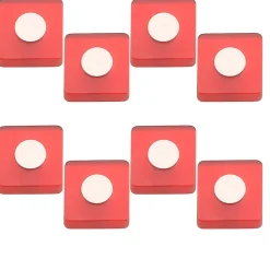 8 Un. bouton pour enfants poignées de meuble en résine plastique ABS rouge chromé mat 30x30X26MM