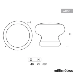 6 Un. bouton poignées de meuble Vintage Retro bois colorant naturel étoile mar - diamètre 40MM