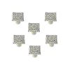 6 Un. bouton poignées de meuble SHABBY CHIC fer vieilli patine beige mat 31x31x27mm de la craie usé