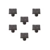 6 Un. bouton poignées de meuble SHABBY CHIC fer vieilli patine marron mat 31x31x27mm de la craie usé
