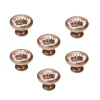 6 Un. bouton poignées de meuble Vintage Retro métal bronze vieilli femme - diamètre 37MM