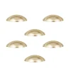 6 Un. poignées de meuble coquille en nickel mat pour porte et cuisine - entraxe 32MM