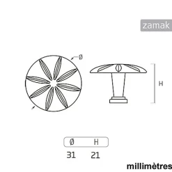 8 Un. poignées de meuble en bronze vieilli pour tiroir - diamètre 31MMX21MM
