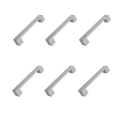 6 Un. poignées de meuble en résine plastique ABS chromé mat porte armoire cuisine - entraxe 128MM