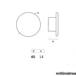 6 Un. poignées de meuble en laiton satin pour commode - diamètre 40MM
