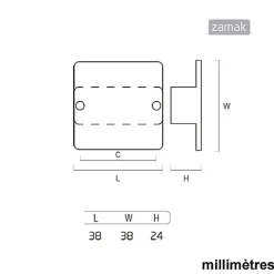 6 Un. poignées de meuble laiton mat porte armoire cuisine salle de bain38x38MM