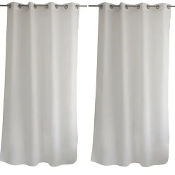 2 Voilages à œillets, 140x240cm, blanc, 15% de in, collection Louna, CMADECO