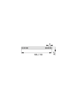 Accessoire carré percé pour porte intérieure, carré 6x100mm - THIRARD