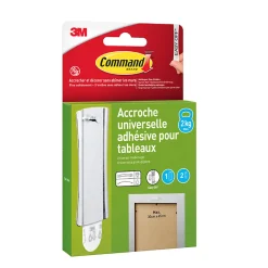 Accroche universelle adhésive pour tableau petit 3M Command max 2kg