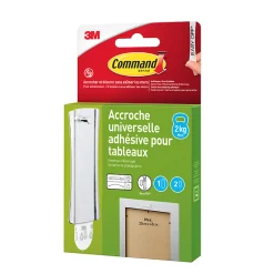 Accroche universelle adhésive pour tableau petit 3M Command max 2kg