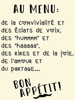 Affiche " Au menu " l.30 x l.40 cm Dada Art