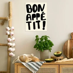 Affiche " Bon appétit " noir et blanc l.30 x l.40 cm Dada Art