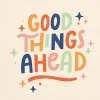 Affiche " Good things " multicouleurs sur fond beige l.24 x l.30 cm Dada Art