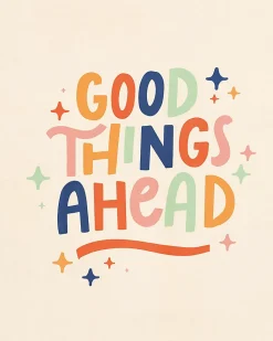 Affiche " Good things " multicouleurs sur fond beige l.24 x l.30 cm Dada Art