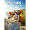 Affiche - Vivre d'amour et de camembert - Posters de nos Régions - Format A2 - Très Grand 59,4cm x 42cm