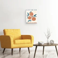 Affiche Abricot fruits l.40 x H.50 cm orange et bleu