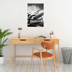 Affiche avion noir et blanc L.50 x H.70cm Dada Art