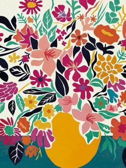 Affiche bouquet de fleurs multicouleurs l.30 x H.40 cm Dada Art