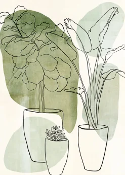 Affiche bouquet de fleurs vert L.40 x H.50cm Dada Art