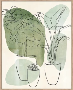 Affiche bouquet de fleurs vert L.40 x H.50cm Dada Art