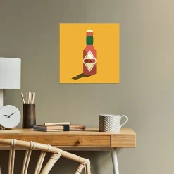 Affiche bouteille " hot sauce " orange l.30 x l.30 cm Dada Art