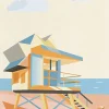 Affiche cabane sur la plage l.30 x H.40 cm Dada Art
