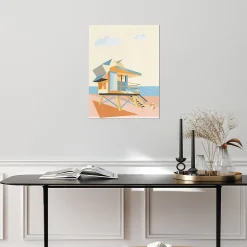 Affiche cabane sur la plage l.30 x H.40 cm Dada Art