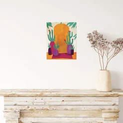 Affiche cactus multicouleurs l.24 x H.30 cm Dada Art