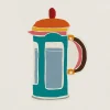 Affiche cafetière multicouleurs l.30 x l.30 cm Dada Art