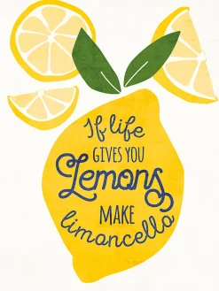Affiche citron jaune " Make limoncello " l.30 x H.40 cm Dada Art