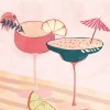 Affiche cocktail rose l.24 x H.30 cm Dada Art