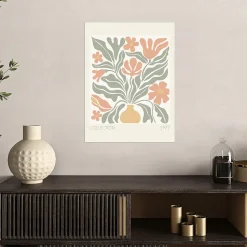 Affiche collection 1977 fleurs pastel l.30 x l.40 cm Dada Art