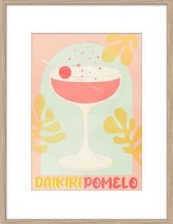 Affiche Daikiri rose Dada Art l.24 x H.30 cm