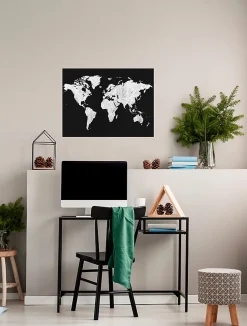 Affiche décorative map noir l.60 x H.80 cm