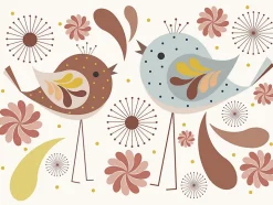 Affiche décorative oiseaux l.30 x H.40 cm