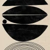 Affiche demi cercles noirs Dada Art l.40 x H.50 cm