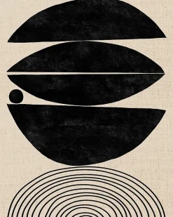 Affiche demi cercles noirs Dada Art l.40 x H.50 cm