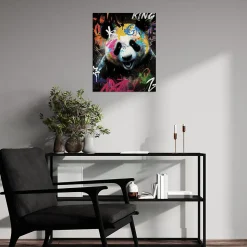 Affiche dessin panda grafiti multicouleurs l.40 x l.50 cm Dada Art