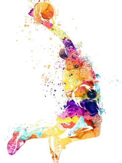 Affiche Dunk multicouleur Dada Art l.30 x H.40 cm